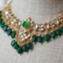 Amala Gold Plated Emerald Green Kundan Jewellery Set, thumbnail 5 of 5