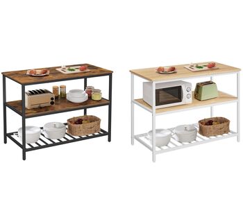 Industrial Kitchen Bakers Rack With Large Worktop, 8 of 8