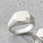 Men's Personalised Herringbone Signet Ring, thumbnail 2 of 6