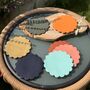 Scalloped Leather Coasters, thumbnail 2 of 9