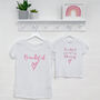'Beautiful' Mother And Daughter Matching T Shirt Set, thumbnail 5 of 7