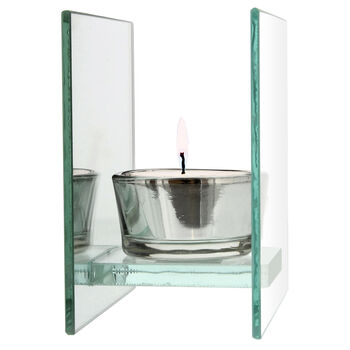Personalised A Winter's Night Mirrored Glass Tea Light Candle Holder, 5 of 6