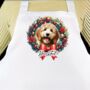 Dog Christmas Wreath Personalised Apron. Multiple Breeds And Colour Options, thumbnail 12 of 12