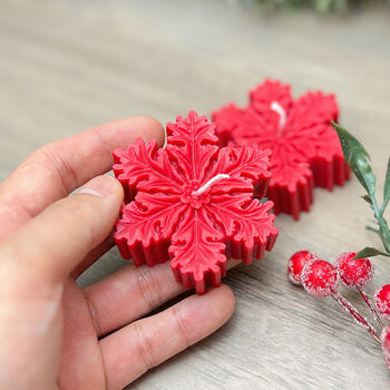 Red Christmas Snowflake Candle Decoration Gift, 6 of 6