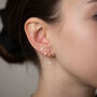 Dainty Gold Earring Set, Small Huggie Hoops, Free Personalisation, thumbnail 2 of 6