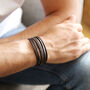 Men's Layered Leather Straps Bracelet, thumbnail 1 of 8