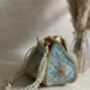 Light Blue Handcrafted Raw Silk Potli Bag/Wrist Bag, thumbnail 2 of 9