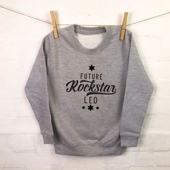 Future Rockstar Personalised Kids Sweatshirt With Stars, 2 of 3