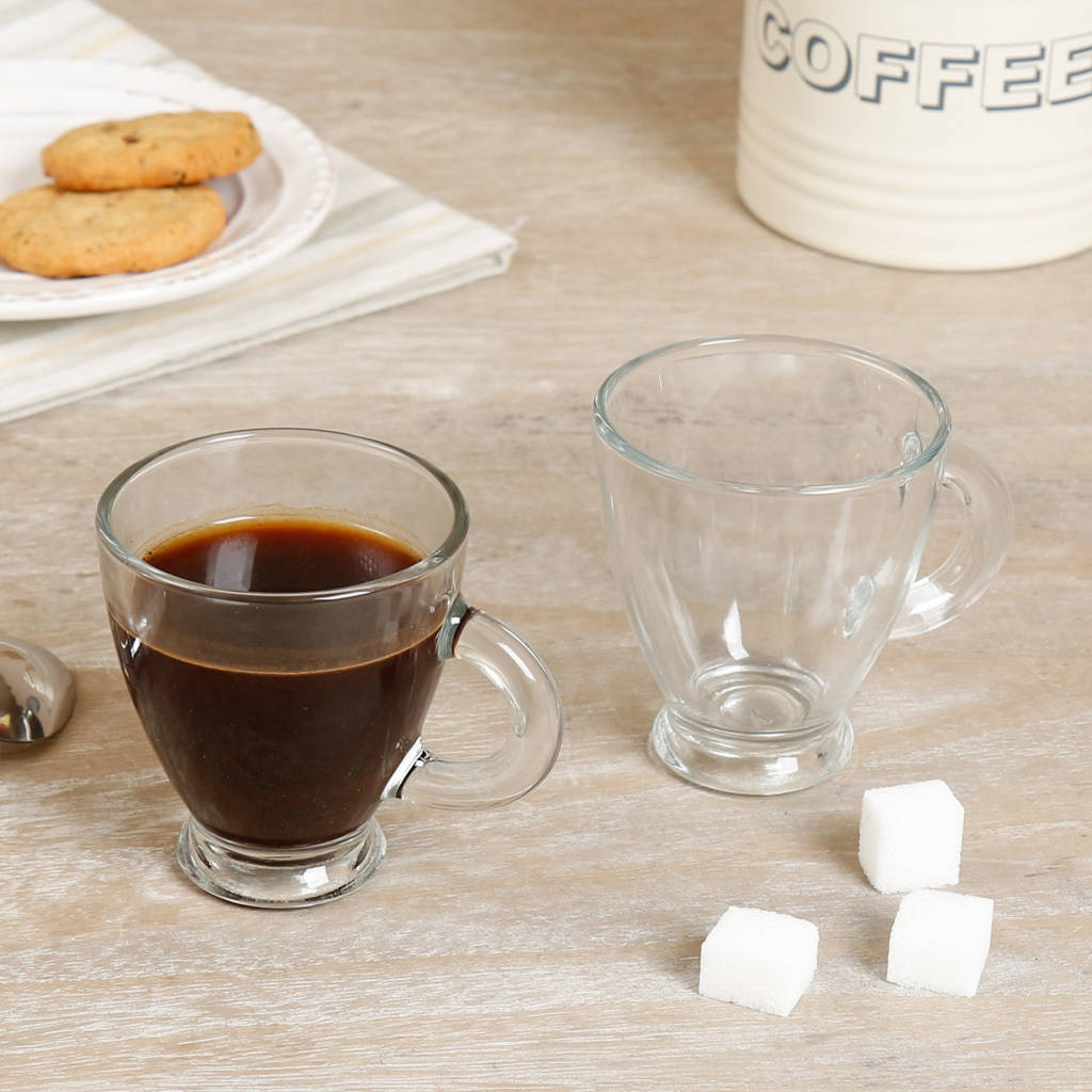 set of four tasse italian glass espresso mugs by dibor