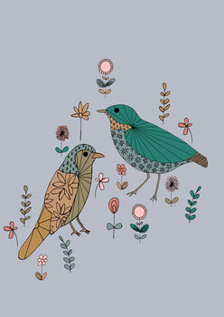 Birds And Flowers Print, 2 of 2