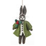 Handmade Felt Hector Christmas Hare Hanging Decoration, thumbnail 1 of 11