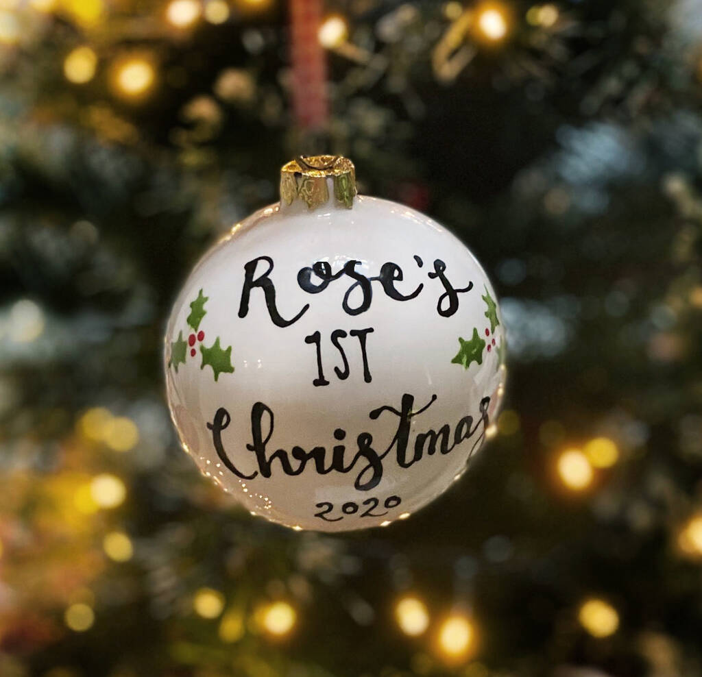 Personalised Traditional Babies First Christmas Bauble