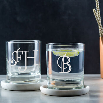 Personalised Engraved Initial Whiskey Glass Monogram Gift, 4 of 6