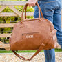 Personalised Faux Leather Overnight Bag In Brown, thumbnail 2 of 11