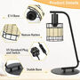 Retro Round Bedside Table Lamp With Bulb Base, thumbnail 6 of 6