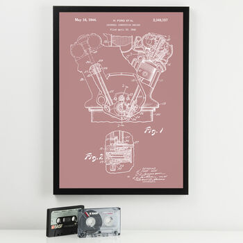 Anatomy Of A Motorbike And Engine Patent Print, 8 of 10