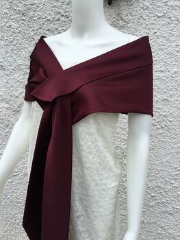 Dark Wine Bridal Mother Of Bride Wedding Shawl, 2 of 10