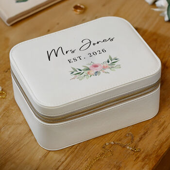 Personalised Wedding Travel Jewellery Box Gift For Bride, Bridesmaid And Mother Of The Bride, 3 of 7