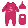Love You New Baby Gift Set For Boys Or Girls Babygrow + Hat + Bib, thumbnail 5 of 6
