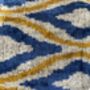 Velvet Blue, Yellow And Beige Cushion Cover, thumbnail 5 of 7