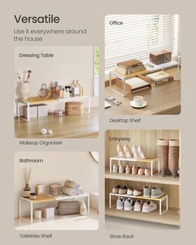 Expandable Spice Rack Cupboard Organiser Shelf, 5 of 6