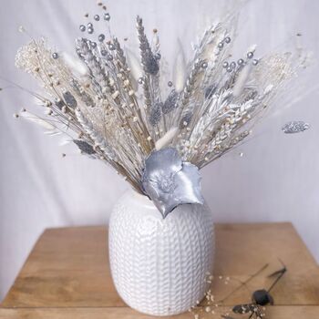 Christmas Dried Flowers In White And Silver, 2 of 4