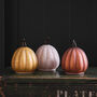 Set Of Three Autumnal Light Up LED Glass Pumpkins, thumbnail 5 of 6