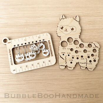 Alpaca Knitting Needle Gauge And Stitch Marker Set, 10 of 10