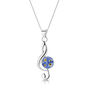 Sterling Silver Treble Clef Pendant With Real Flowers Four Flower Options, thumbnail 4 of 11
