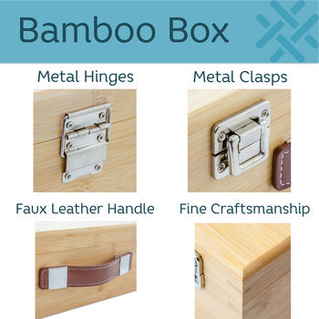 Personalised Wedding Bamboo Keepsake Box, 7 of 8