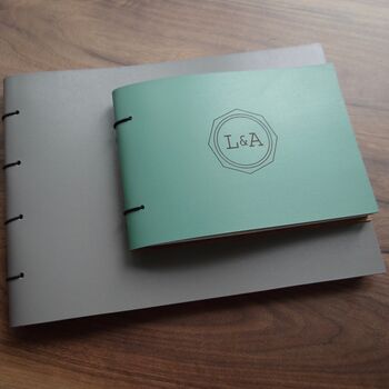 Bespoke Engraved Leather Guest Book And Photo Album, 6 of 12