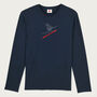 Ski Funday Navy Organic Long Sleeve Top, thumbnail 1 of 5