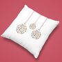 White Contemporary Christmas Bauble Cushion Cover, thumbnail 4 of 6