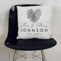 Personalised Mr And Mrs Heart Print Wedding Cushion, thumbnail 2 of 2