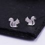Sterling Silver Squirrel Stud Earrings, thumbnail 6 of 12