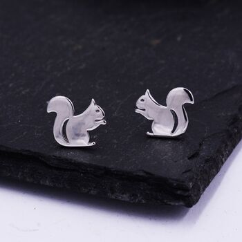 Sterling Silver Squirrel Stud Earrings, 6 of 12