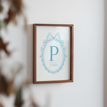 Personalised Vintage Initial Nursery Print For Baby, 3 of 6