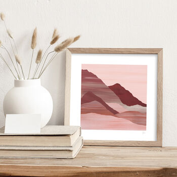 Pink Desert Mountain Landscape Print, 3 of 7