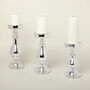 G Decor Set Of Three Carter Silver Glass Candle Holders, thumbnail 1 of 5