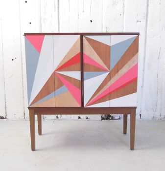 Geometric Painted Drinks Cabinet, 3 of 5