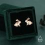 Sterling Silver Rabbit Stud Earrings, thumbnail 4 of 12