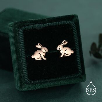 Sterling Silver Rabbit Stud Earrings, 4 of 12