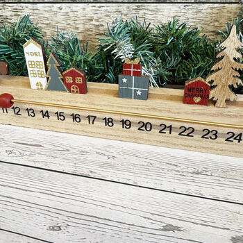 Wooden Christmas Santa Advent Calendar Countdown, 5 of 8