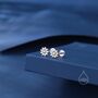 Sterling Silver Daisy Internally Threaded Flat Back Earrings, thumbnail 4 of 10