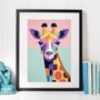 Graphic Giraffe Illustration Art Print, thumbnail 1 of 4