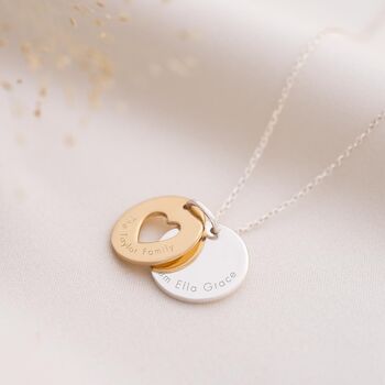Family Secret Message Heart Personalised Necklace, 3 of 8