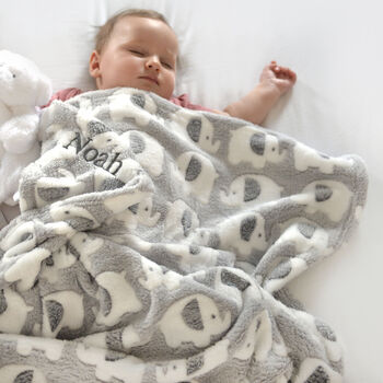 Personalised Fluffy Ellie Blanket And Ellie Comforter, 4 of 12