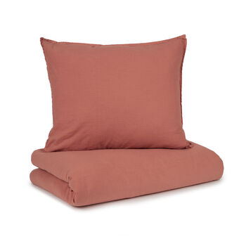 Rosewood Washed Single Duvet Cover, 3 of 5