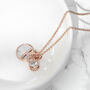 Rose Gold Initial Necklace With Pearl + Crystal Charms, thumbnail 3 of 8