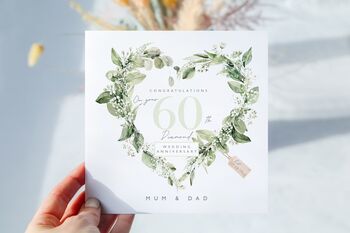 60th Diamond Wedding Anniversary Card *Fully Personalised, 2 of 2